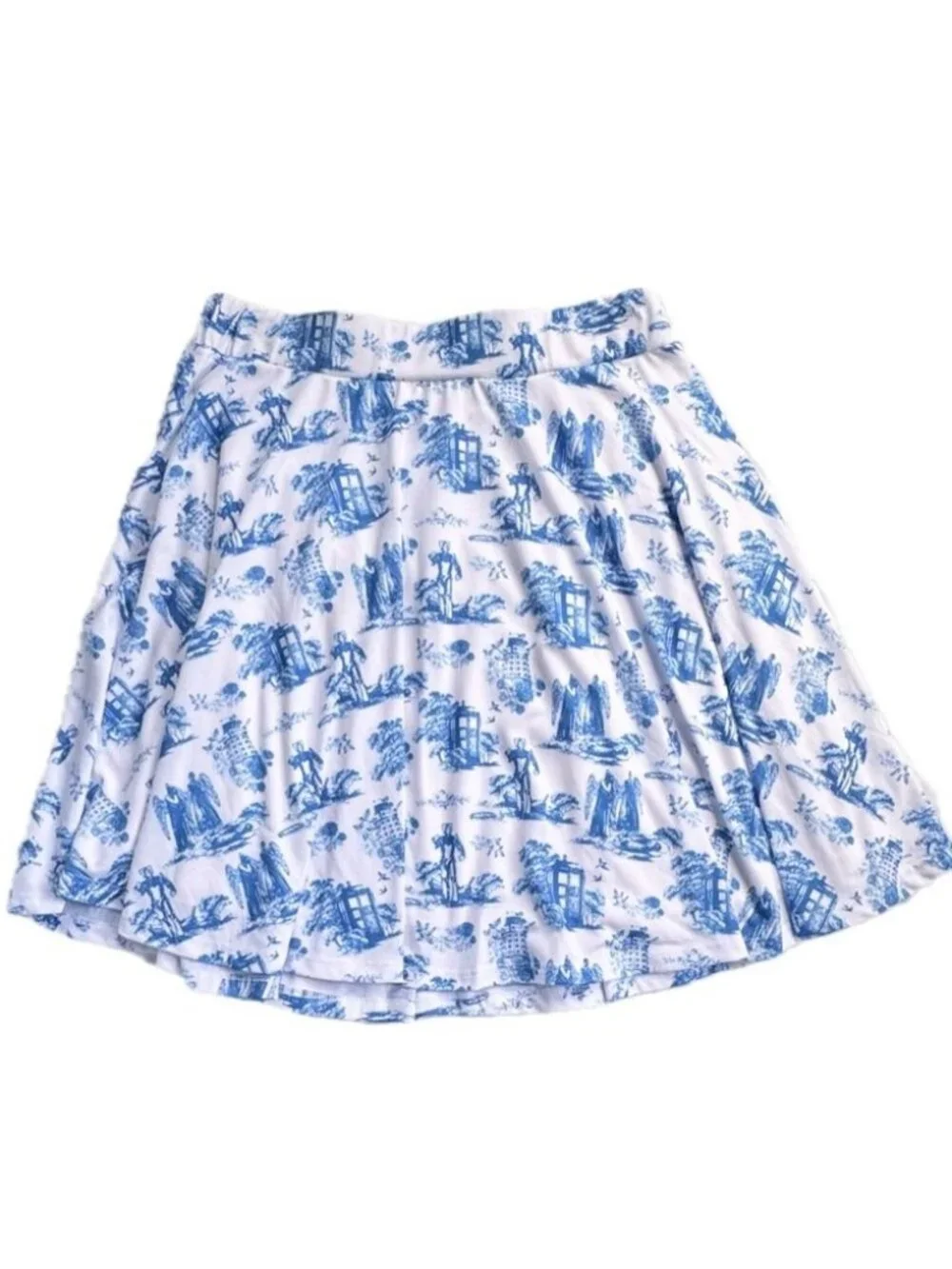 White & Blue Skater Skirt Women’s XL - Picture 1 of 4